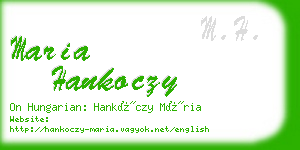 maria hankoczy business card